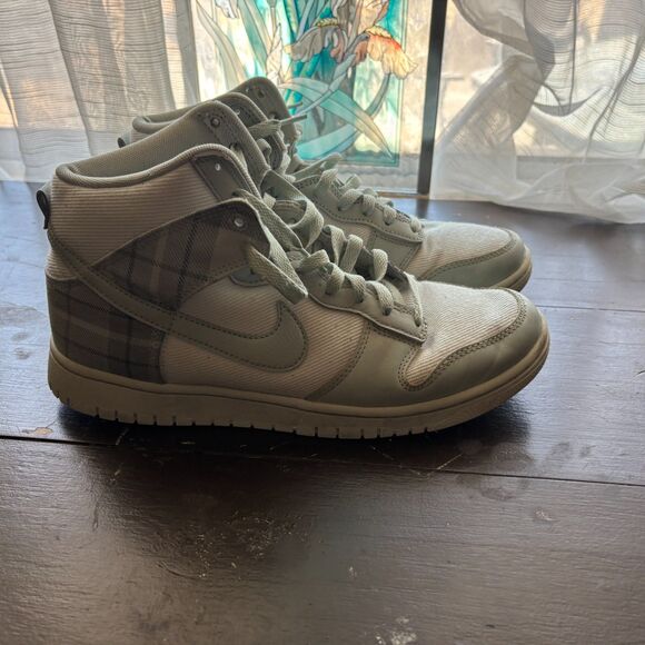 Nike Dunk High SE GS 'Mint Plaid' Size  9 - Picture 3 of 15